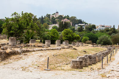 Ruins of the a ancient agora in athens