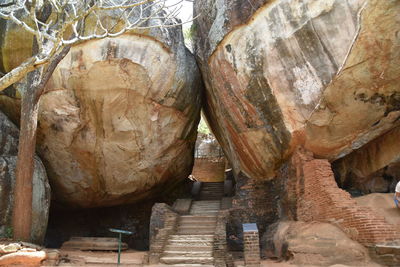 Close-up of old rock formation