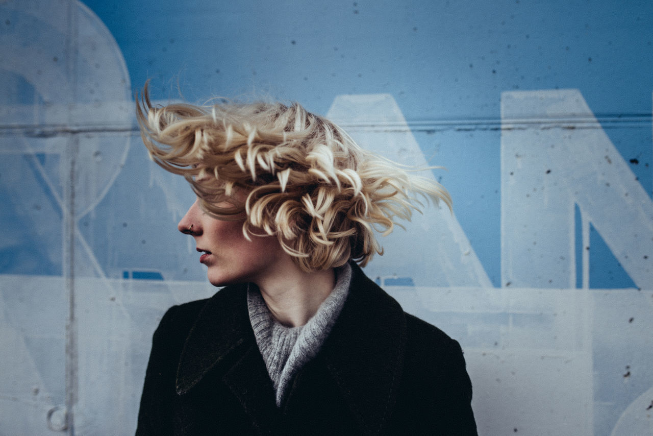 Woman tossing her hair