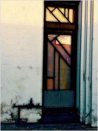 Closed door of building