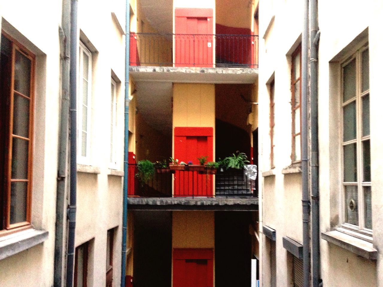 building exterior, architecture, built structure, window, residential building, residential structure, house, building, city, plant, balcony, growth, low angle view, day, potted plant, no people, outdoors, clear sky, apartment, exterior