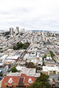 High angle view of townscape against sky