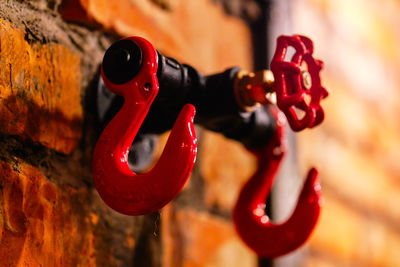 Close-up of red chain