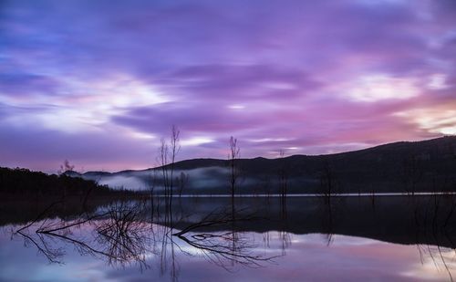 Scenic view of dramatic sky during sunset