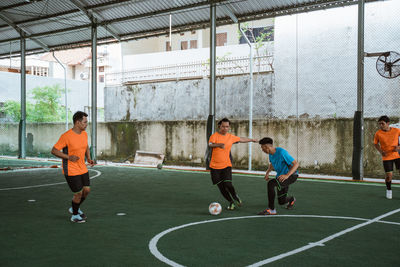 People playing soccer