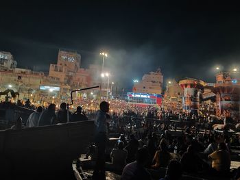 People on street at night