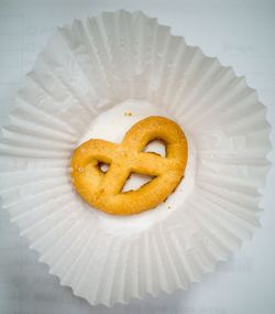 High angle view of bread on table