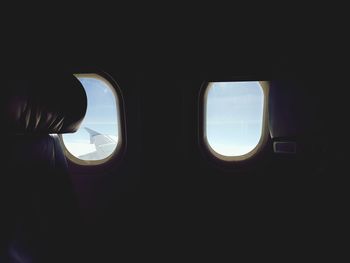 Close-up of airplane window