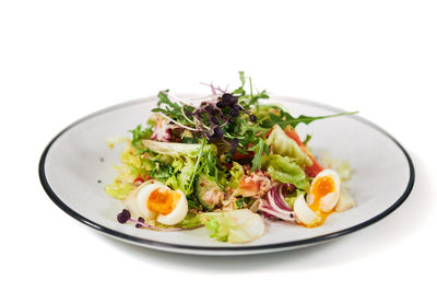 Close-up of food served in plate