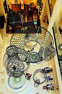 Low angle view of hanging lights