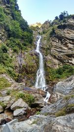 Scenic view of waterfall