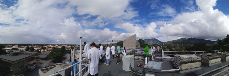 Panoramic view of buildings against sky
