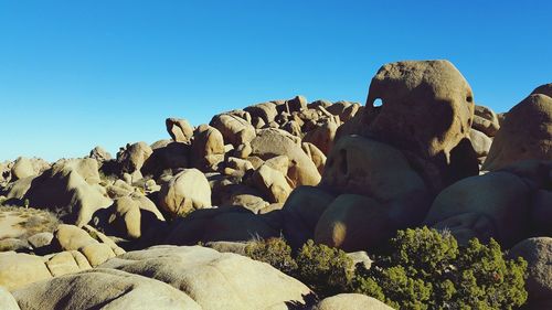 Rocks against clear sky