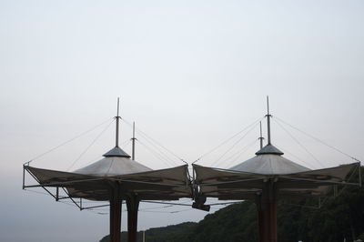 Low angle view of built structure against clear sky