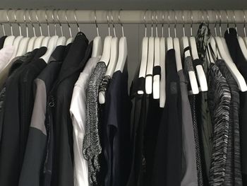 Panoramic view of clothes hanging at store