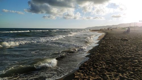 Scenic view of beach against sky