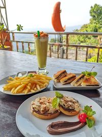 Close-up of food on table