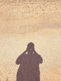 Shadow of person on sand