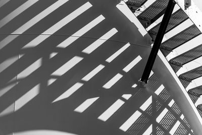 Low angle view of metallic structure in building