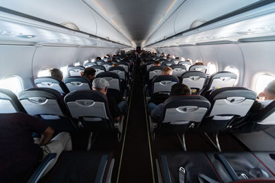 Group of people in airplane