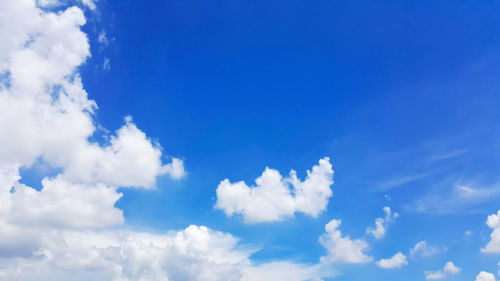 Low angle view of clouds in blue sky