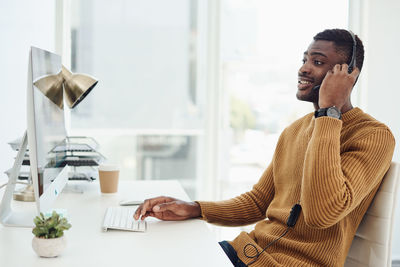 Man working at home