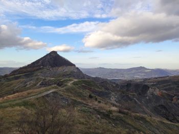 Scenic view of mountains against sky