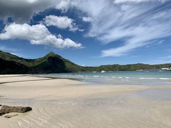 Scenic view of beach against sky