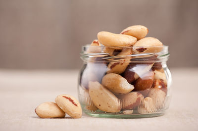 Close-up of cookies in jar