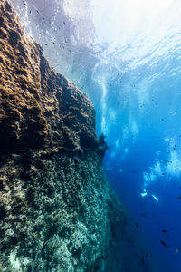 People swimming in sea