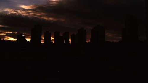 View of cityscape against sky during sunset