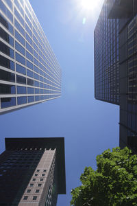 Low angle view of modern building against sky