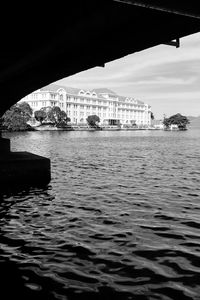 River with city in background