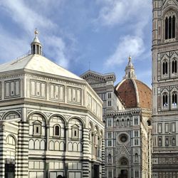 Low angle view of florence dome against sky