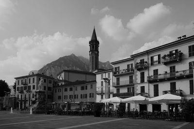 View of buildings in city against sky