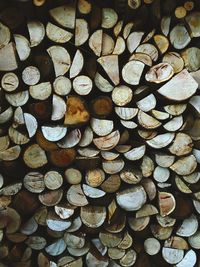 Full frame shot of logs