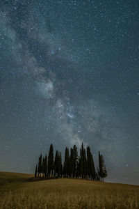 Scenic view of field against sky at night