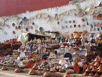 High angle view of food for sale