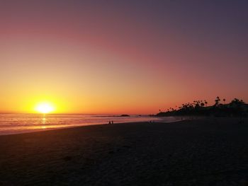 Scenic view of sea at sunset