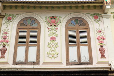 Window of multi colored building
