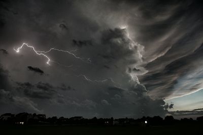 Storm clouds over landscape