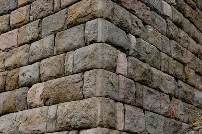 Close-up of stone brick wall