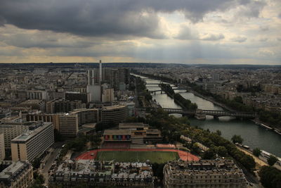 High angle view of city