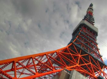 Low angle view of eiffel tower against sky