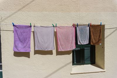 Clothes drying on clothesline