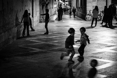 People walking on street