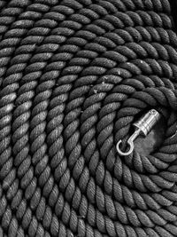 Full frame shot of rope tied on metal