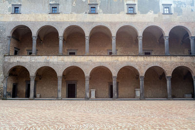 Internal courtyard of castello odescalchi in bracciano, on lake of bracciano, lazio, italy