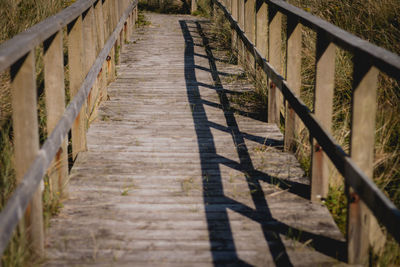 Steps leading to wooden railing