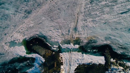 Aerial view of snowcapped mountain